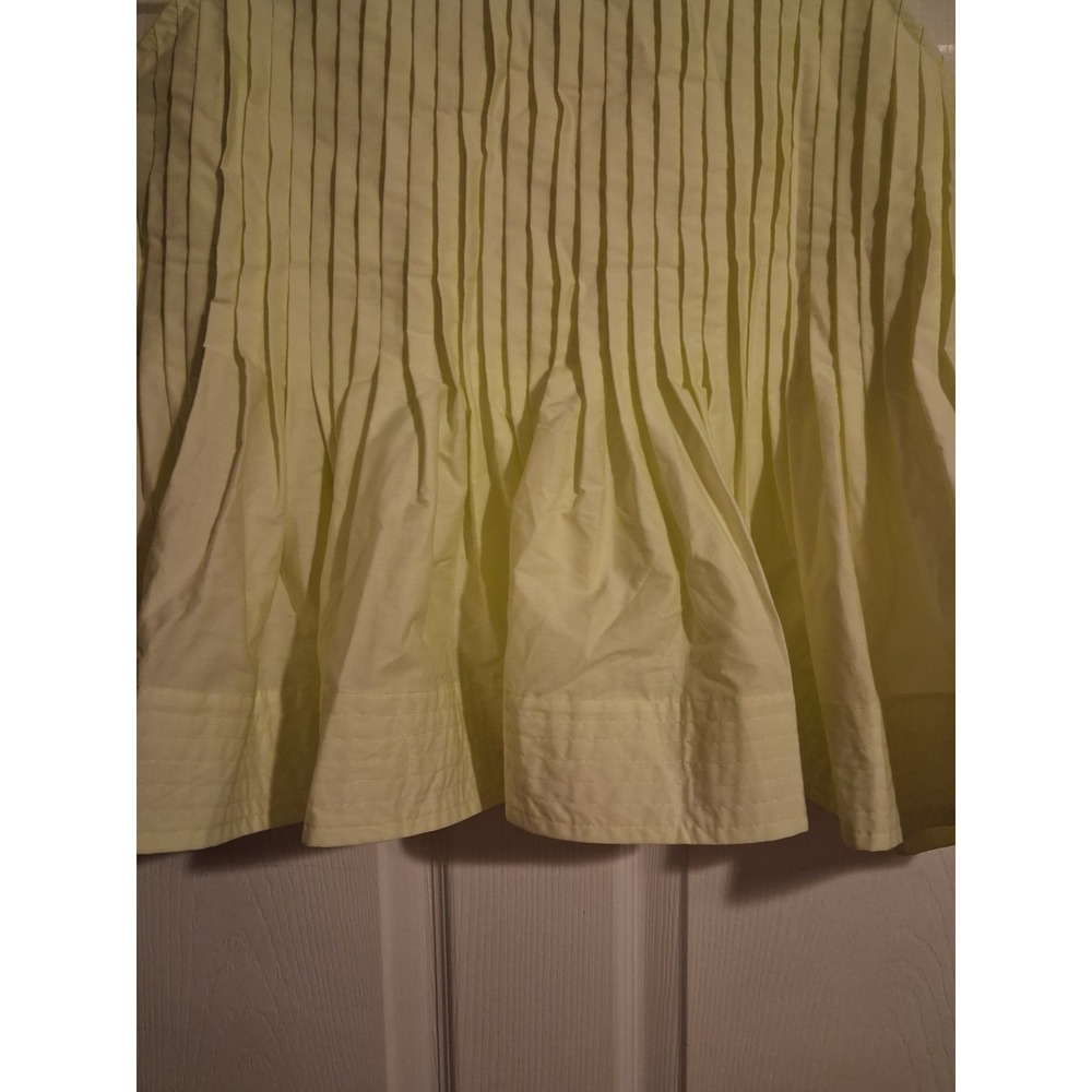 Women's XL 16-18 Top Yellow Pintuck Pleated Peplum Colorful Cotton Blend Blouse - Picture 6 of 13